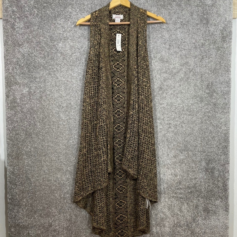 Ariat Cardigan Womens XS / Small Vest Knit Western Boho Earthy Longline High Low